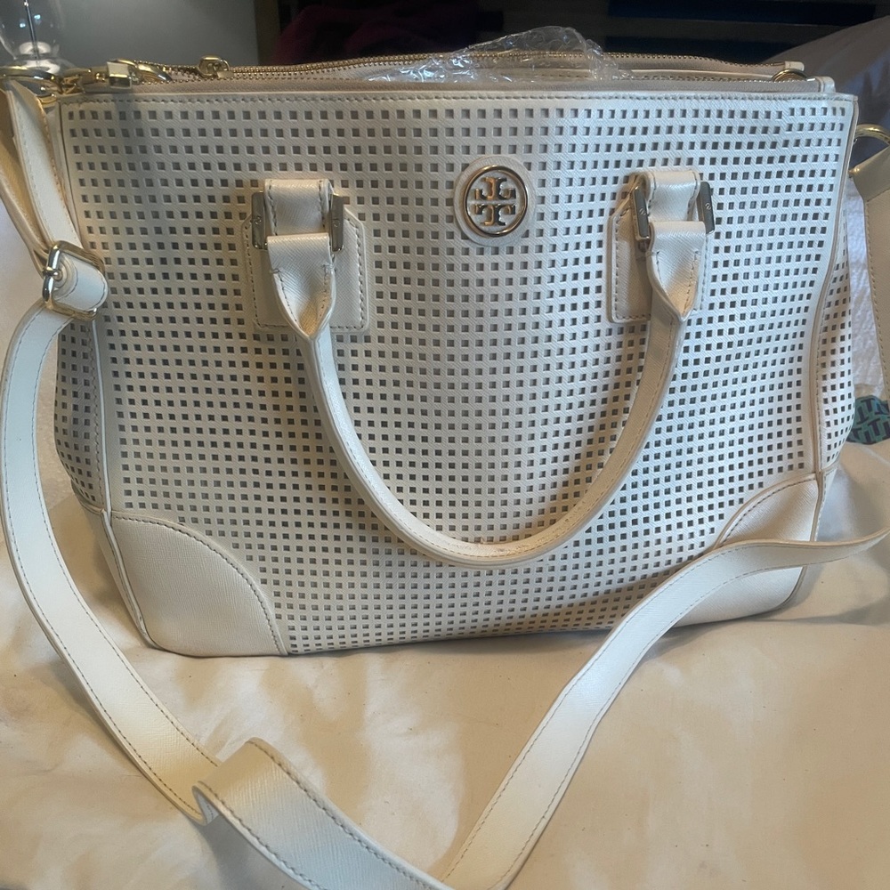 Tory Burch Robinson Perforated Double Zip Tote Bag